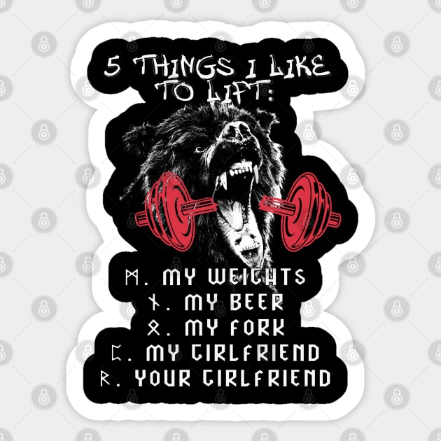 5 things I like to lift Sticker by By Diane Maclaine